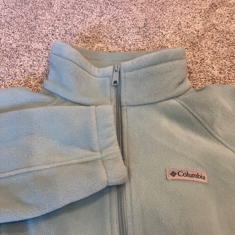 Columbia Benton Springs Full Zip Fleece Jacket Sage Green XL Women Granola Girl